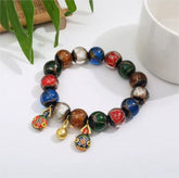 Incense Ash Colored Glazed Beaded Bracelets, Gold-Swallowing Beast Bracelets, with the same design for both men and women