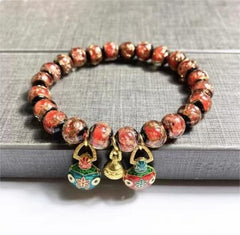 Colored Glazed Beaded Bracelets, featuring a courtly style, with the same design for both men and women