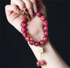 Pulseras de cuentas de pata de gato, salsa de ciruela oscura y bodhi, pulseras de juguetes artesanales o adornos para colgar en el automóvil