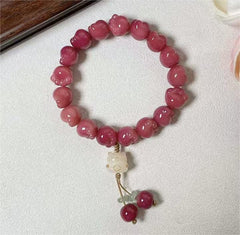 Cat's Paw, Dark Plum Sauce and Bodhi Beaded Bracelets, Handicraft Playthings Bracelets or Car Hanging Ornaments