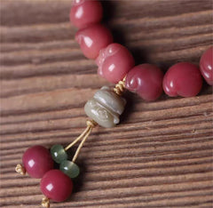 Cat's Paw, Dark Plum Sauce and Bodhi Beaded Bracelets, Handicraft Playthings Bracelets or Car Hanging Ornaments