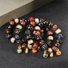 Incense Ash Colored Glazed Beaded Bracelets, Gold-Swallowing Beast Bracelets, with the same design for both men and women