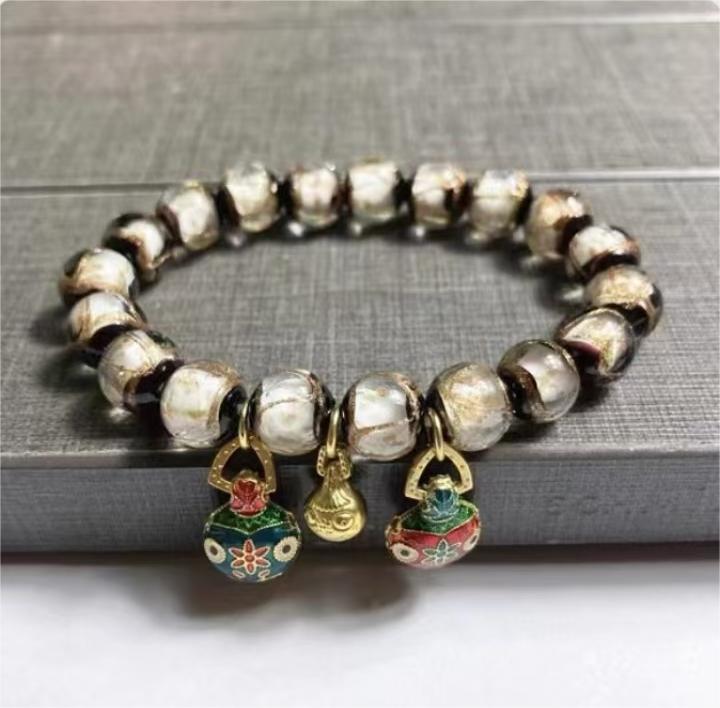 Colored Glazed Beaded Bracelets, featuring a courtly style, with the same design for both men and women