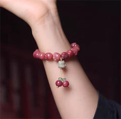 Cat's Paw, Dark Plum Sauce and Bodhi Beaded Bracelets, Handicraft Playthings Bracelets or Car Hanging Ornaments