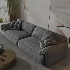 Gray Velvet Modular Sofa with Reversible Cushions & Solid Frame