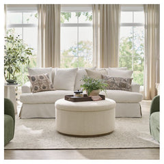 Modern Beige Fabric Loveseat