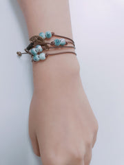 Bohemian Ceramic Multi-Layer Bracelets for Women, with Sweet Bells and Leaves, Versatile Waist Chains