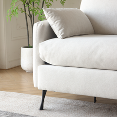 [ IN STOCK ] High-Leg Detachable 3-Seater Fabric Sofa