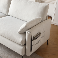[ IN STOCK ] High-Leg Detachable 3-Seater Fabric Sofa