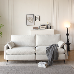 [ IN STOCK ] High-Leg Detachable 3-Seater Fabric Sofa